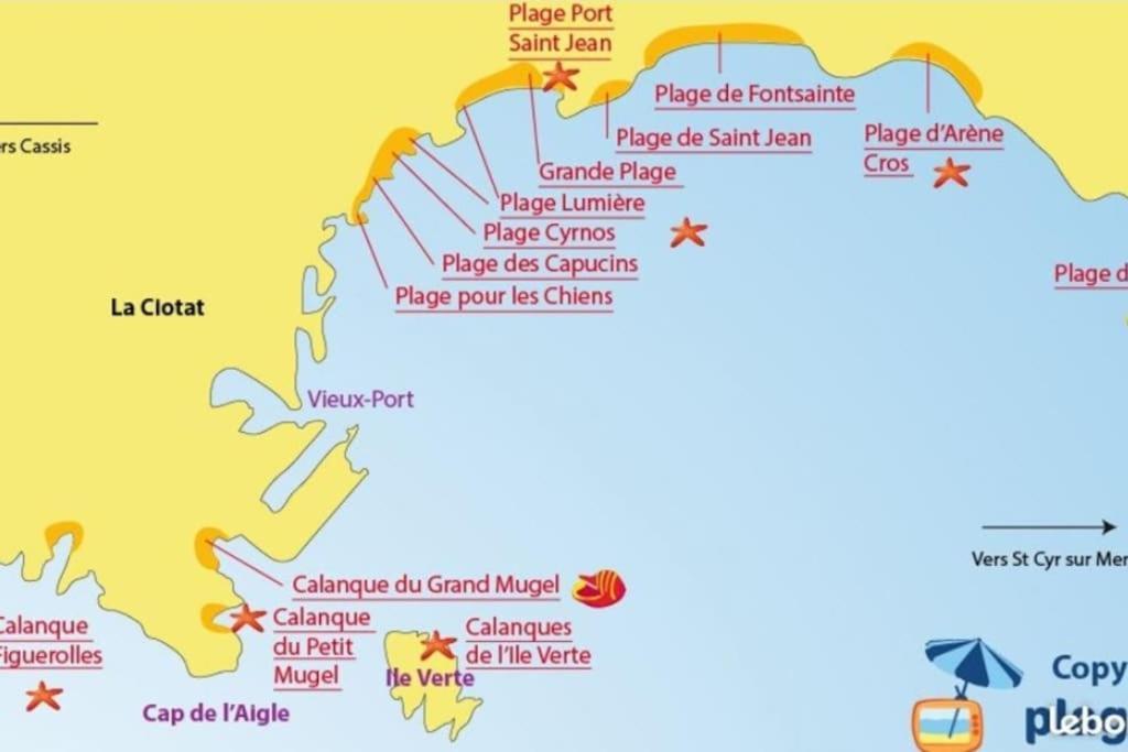 Joli Studio Cosy De 31 M2 Bord De Mer Acces Pmr 4Personnes La Ciotat Eksteriør billede